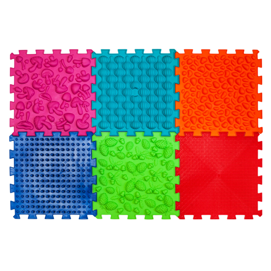 Masážní ortopedické podložky "Puzzle Mix" 6 modulů