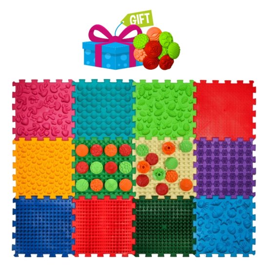 Masážní podložka Mix Puzzle 12 dílů + vzory zdarma