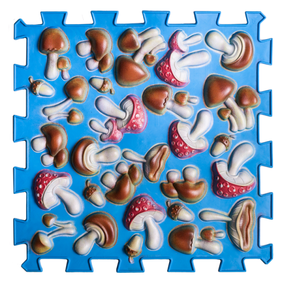 Masážní ortopedická podložka Puzzle Mix 6 modulů modrá houba