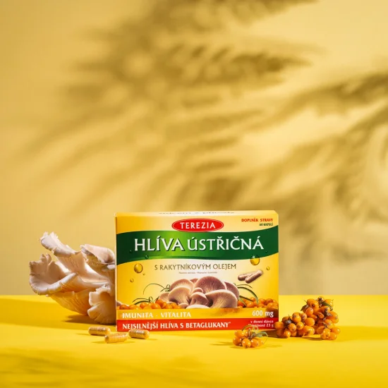 Hlíva ústřičná s rakytníkovým olejem 60+60 kapslí