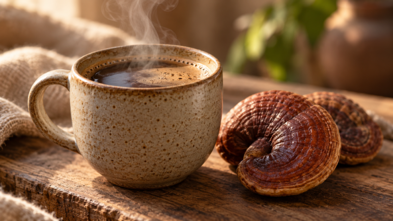 Houbová káva s Reishi: co od této kombinace čekat
