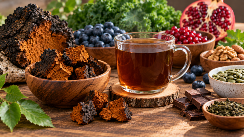 Chaga a antioxidanty v potravě