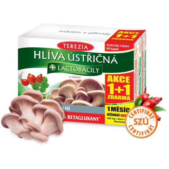 Hlíva ústřičná + lactobacily 60+60 kapslí